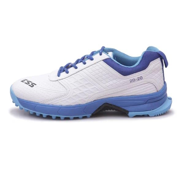 ESS Power 20-20 Cricket Shoes White Navy Blue β Lightweight Grip & Comfort - Image 3