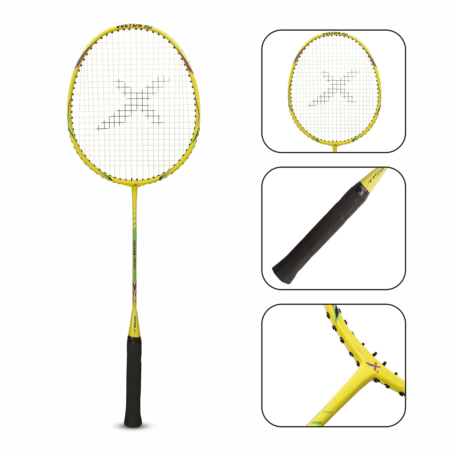 Vector X VXB-902 Aluminum Composite One Piece Joint Less Badminton Racket - Image 3