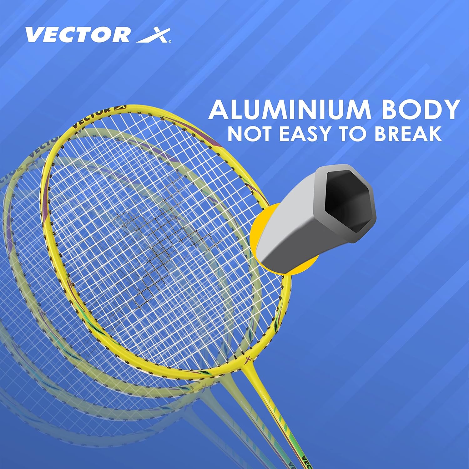 Vector X VXB-902 Aluminum Composite One Piece Joint Less Badminton Racket - Image 4