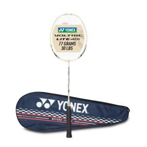 Yonex Voltric Lite 40i Graphite Strung Badminton Racquet – 77g, G4, Up to 30 lbs, Beige Black