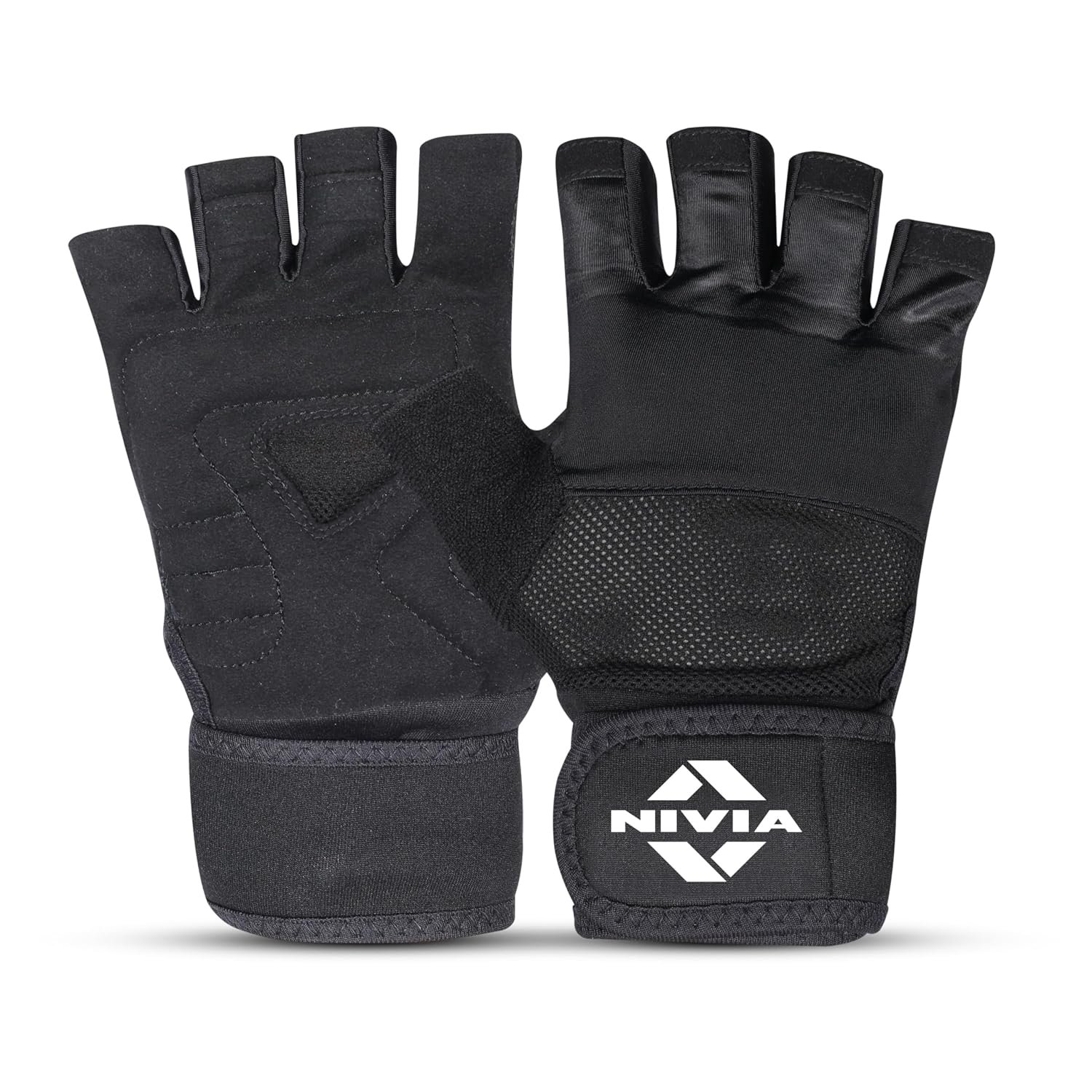 Nivia Enduro Gym Gloves with Wrist Support β Black