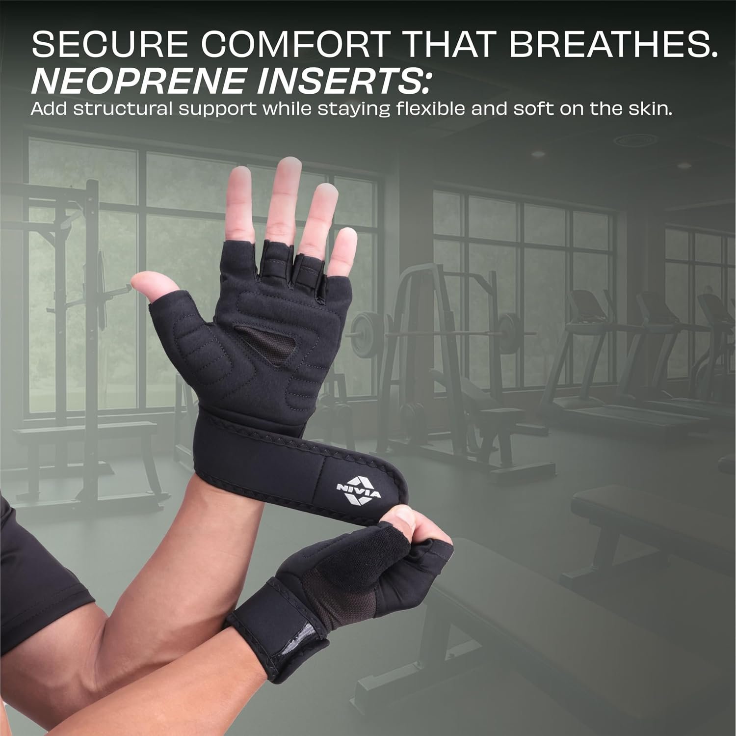 Nivia Enduro Gym Gloves with Wrist Support β Black - Image 5